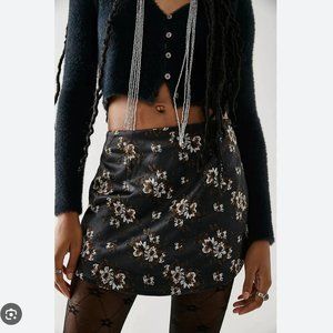 NWT Free People All Dressed Up Embroidered Floral Mini Skirt